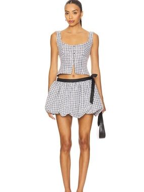 MAJORELLE Black and White Gingham Two-Piece Set